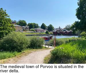The medieval town of Porvoo is situated in the river delta.